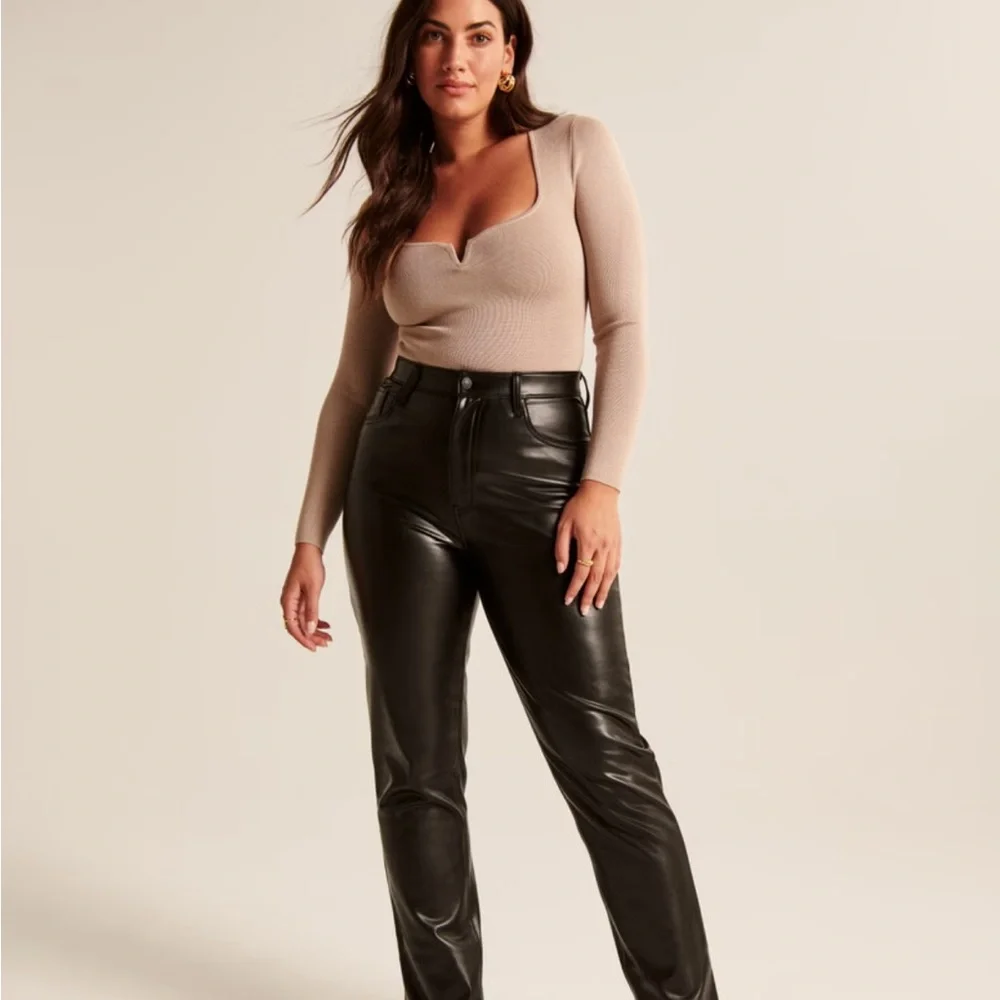 Abercrombie & Fitch Leather Pants Curve Love - Picture 5 of 9